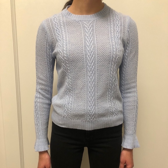 J. Crew periwinkle knit sweater with flared wrists - Picture 1 of 3